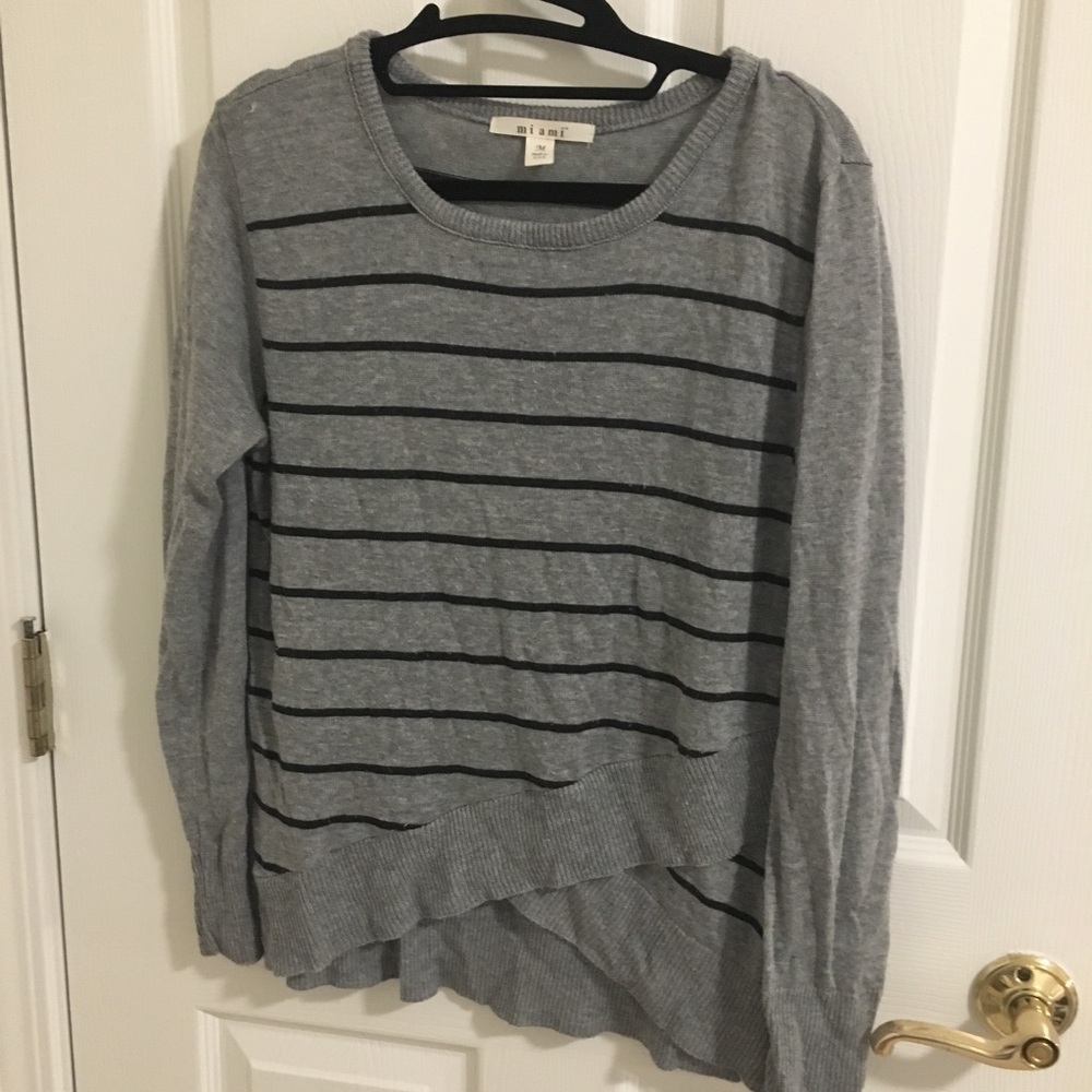 Gray striped sweater